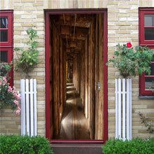 Load image into Gallery viewer, Retro Wooden Door Stickers PVC Waterproof Wallpaper For Doors