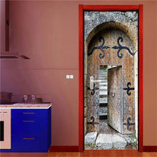 Load image into Gallery viewer, Retro Wooden Door Stickers PVC Waterproof Wallpaper For Doors