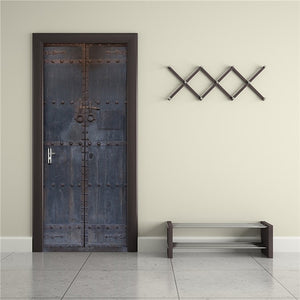 Retro Wooden Door Stickers PVC Waterproof Wallpaper For Doors