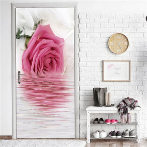 Retro Wooden Door Stickers PVC Waterproof Wallpaper For Doors