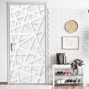 Retro Wooden Door Stickers PVC Waterproof Wallpaper For Doors
