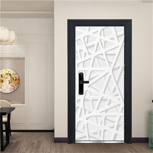 3D Door Decoration Wallpaper Modern Design Door Sticker Self-adhesive