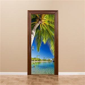 3D Door Decoration Wallpaper Modern Design Door Sticker Self-adhesive