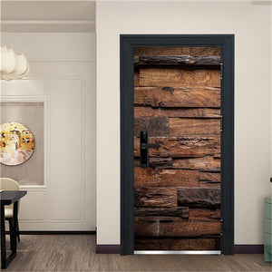 3D Door Decoration Wallpaper Modern Design Door Sticker Self-adhesive