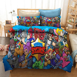 Bedding Set Brawls Cartoon Stars Anime Figure Quilt Cover Pillowcase Kid Child