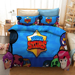 Bedding Set Brawls Cartoon Stars Anime Figure Quilt Cover Pillowcase Kid Child